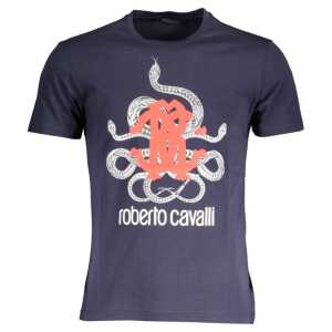 Roberto Cavalli Blue Cotton T-Shirt