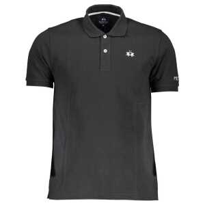 La Martina Black Cotton Polo Shirt