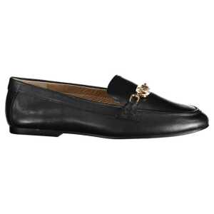 Ralph Lauren Black Leather Flat Shoe