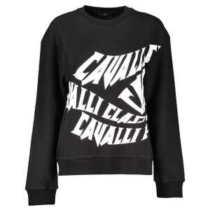 Cavalli Class Black Cotton Sweater