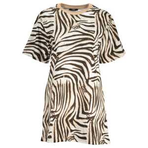 Cavalli Class Beige Cotton Dress