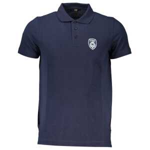 Cavalli Class Blue Cotton Polo Shirt
