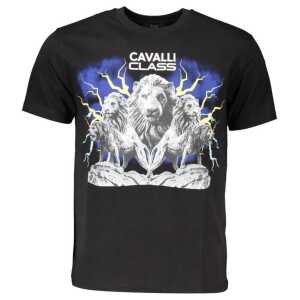 Cavalli Class Black Cotton T-Shirt