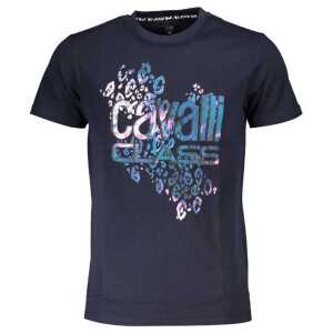 Cavalli Class Blue Cotton T-Shirt