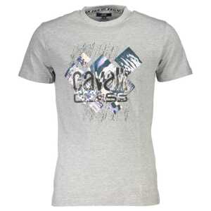 Cavalli Class Gray Cotton T-Shirt
