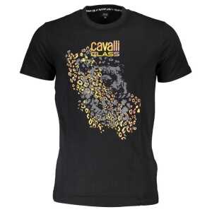 Cavalli Class Black Cotton T-Shirt