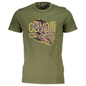 Cavalli Class Green Cotton T-Shirt