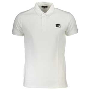 Cavalli Class White Cotton Polo Shirt