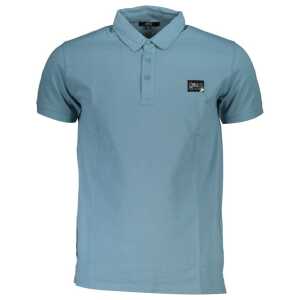 Cavalli Class Blue Cotton Polo Shirt