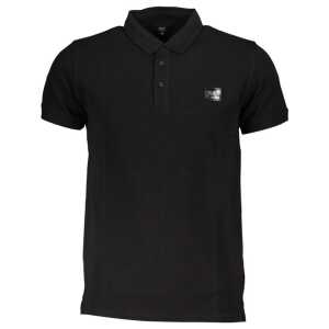 Cavalli Class Black Cotton Polo Shirt