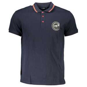 Cavalli Class Blue Cotton Polo Shirt