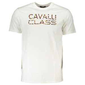 Cavalli Class White Cotton T-Shirt