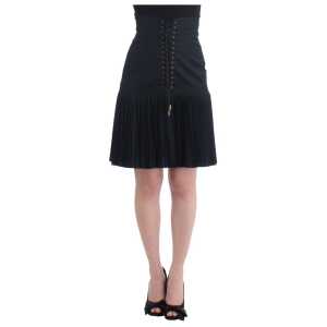 Roberto Cavalli Black Wool Skirt