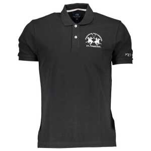 La Martina Black Cotton Polo Shirt