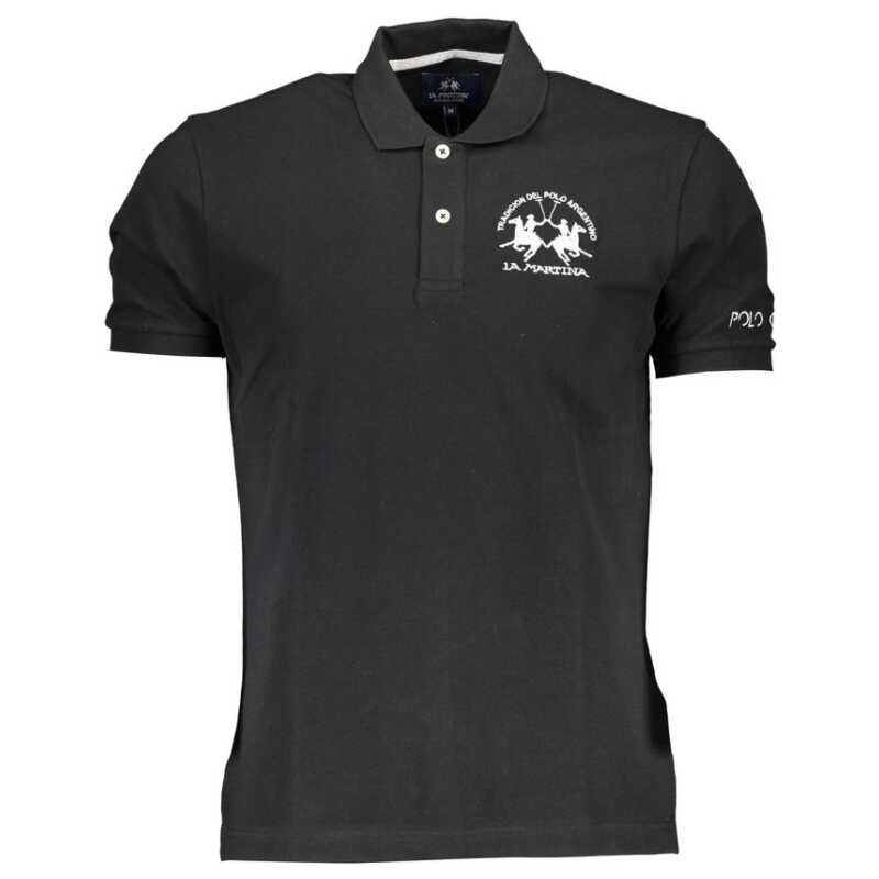 La Martina Black Cotton Polo Shirt, theFeinheit
