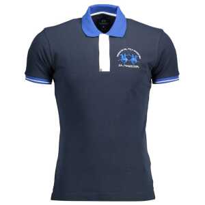 La Martina Blue Cotton Polo Shirt