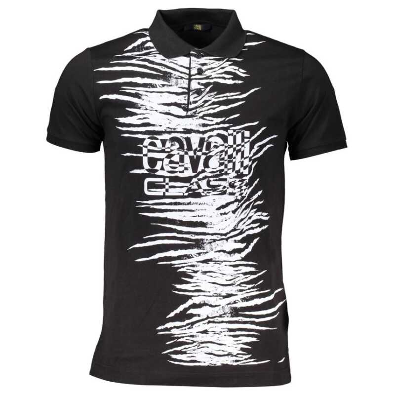 Cavalli Class Black Cotton Polo Shirt, theFeinheit