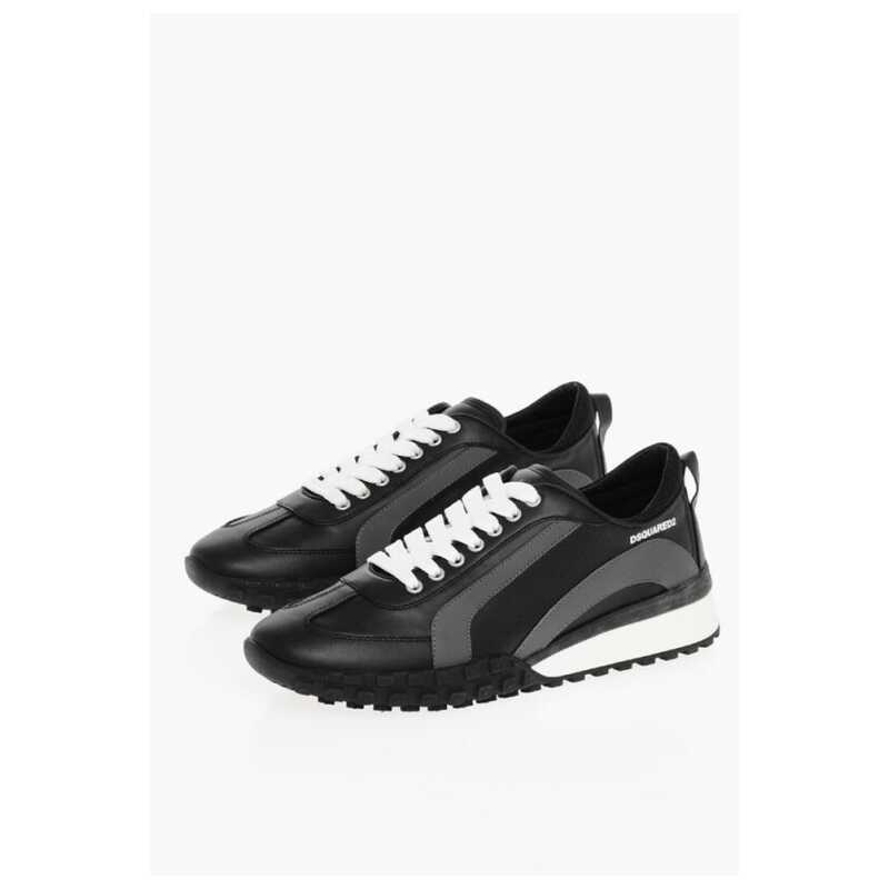 Dsquared² LEGEND Leather Sneakers with Contrasting Details, theFeinheit