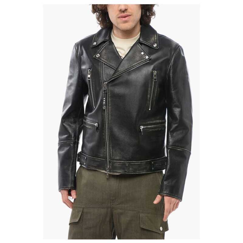 Alexander McQueen Vintage Effect Leather Biker Jacket, theFeinheit