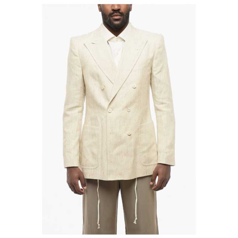 Dries Van Noten Double-breasted BRUCE Silk Blend Blazer with Patch Pockets, theFeinheit