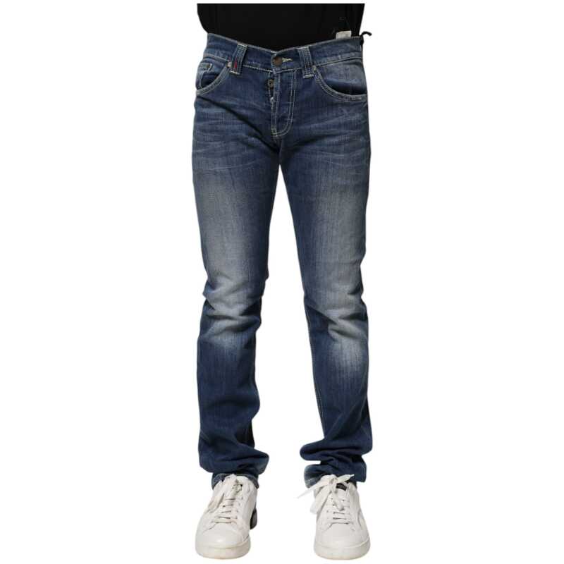 Dondup Blue Washed Skinny Fit Casual Men Denim Jeans, theFeinheit