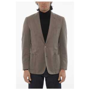 Corneliani ID Herringbone Motif Unlined 2-Button Blazer
