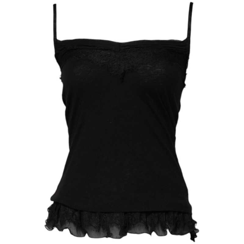 Scervino Street Black Wool Sleeveless Square Neck Tank Top, theFeinheit