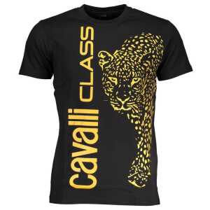 Cavalli Class Black Cotton T-Shirt