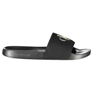 Calvin Klein Black Recycled Cotton Men Sandal