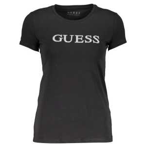 Guess Jeans Black Cotton Tops & T-Shirt