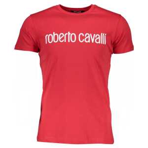 Roberto Cavalli Red Cotton T-Shirt