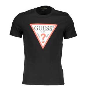 Guess Jeans Black Cotton T-Shirt