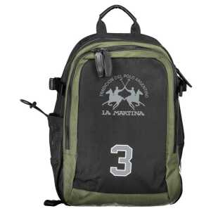 La Martina Black Polyester Backpack