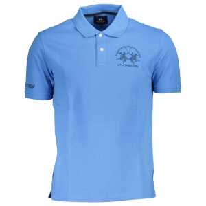 La Martina Blue Cotton Polo Shirt