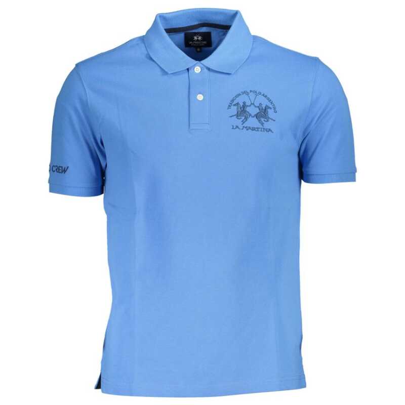 La Martina Blue Cotton Polo Shirt, theFeinheit