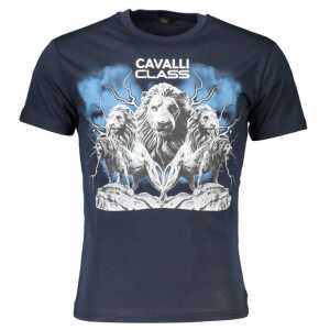 Cavalli Class Blue Cotton T-Shirt