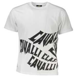 Cavalli Class White Cotton T-Shirt