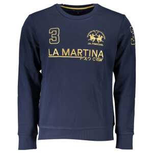 La Martina Blue Cotton Sweater