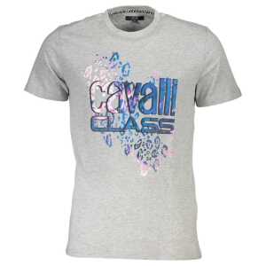 Cavalli Class Gray Cotton T-Shirt