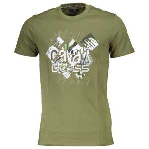 Cavalli Class Green Cotton T-Shirt