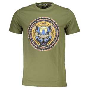 Cavalli Class Green Cotton T-Shirt