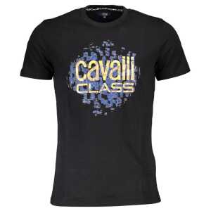 Cavalli Class Black Cotton T-Shirt