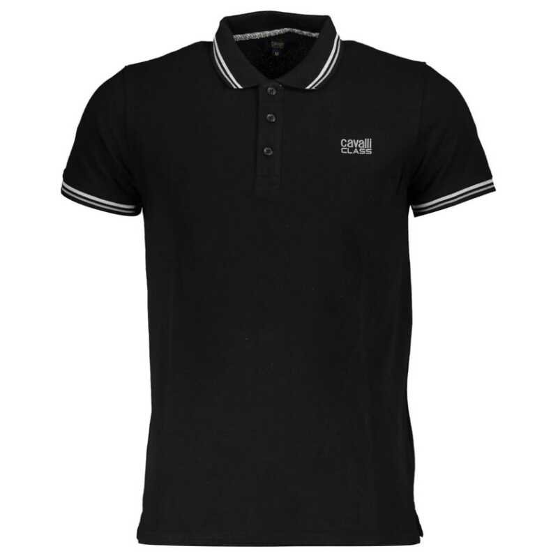 Cavalli Class Black Cotton Polo Shirt, theFeinheit