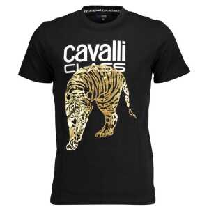 Cavalli Class Black Cotton T-Shirt