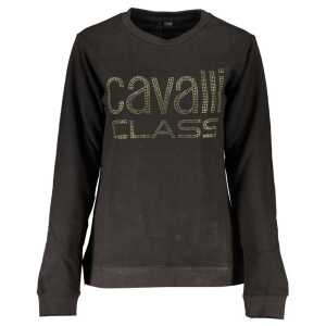 Cavalli Class Black Cotton Sweater