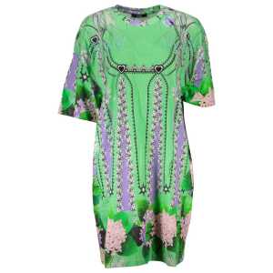Cavalli Class Green Cotton Dress