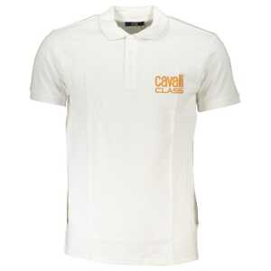 Cavalli Class White Cotton Polo Shirt