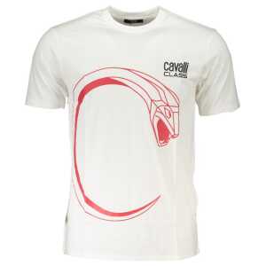 Cavalli Class White Cotton T-Shirt