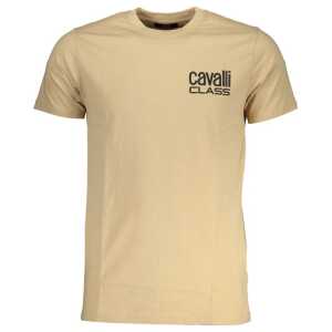 Cavalli Class Beige Cotton T-Shirt