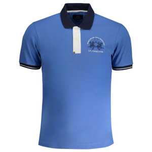 La Martina Blue Cotton Polo Shirt